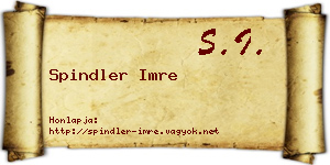 Spindler Imre névjegykártya